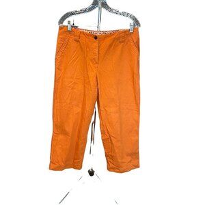 Vintage 90s Orange Deep Cargo Pocket Button Fly Cropped Pants